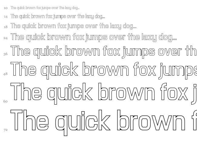 Milestone Outline font waterfall